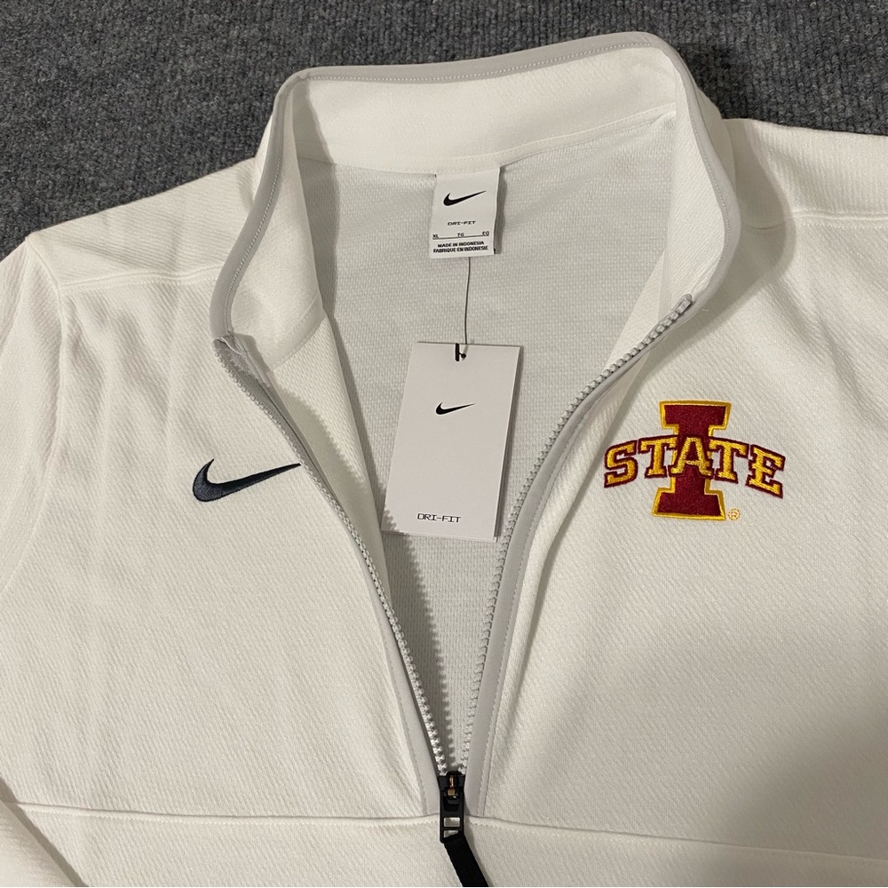 Nike Victory Dri-Fit Quarter Zip Iowa State Cyclones Mens XL White Pullover NWT - Picture 7 of 12